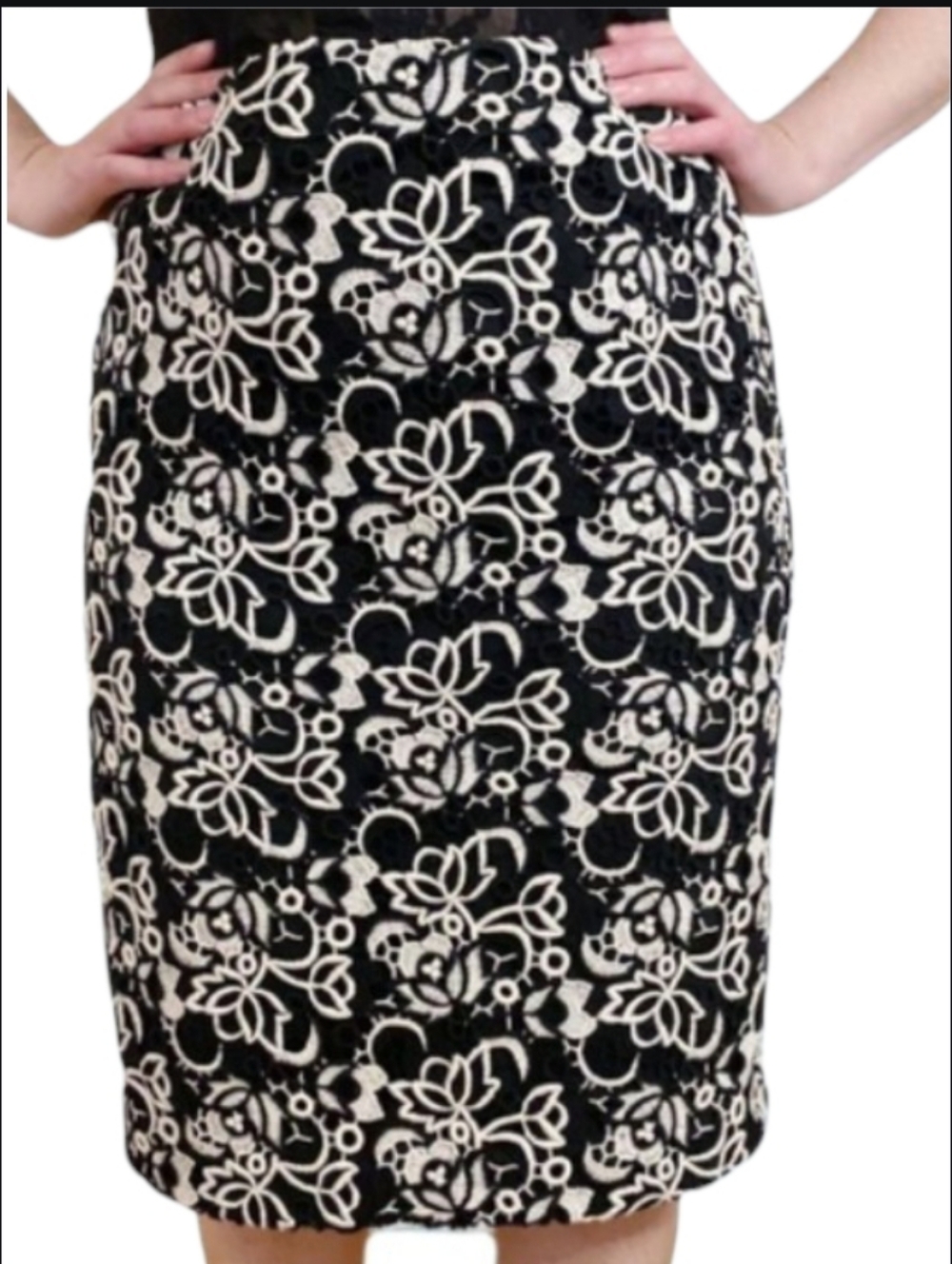 Talbots Crochet Lace Pencil Straight Skirt